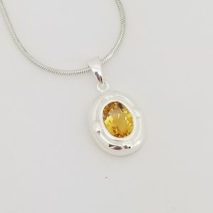 Genuine Citrine Oval Pendant